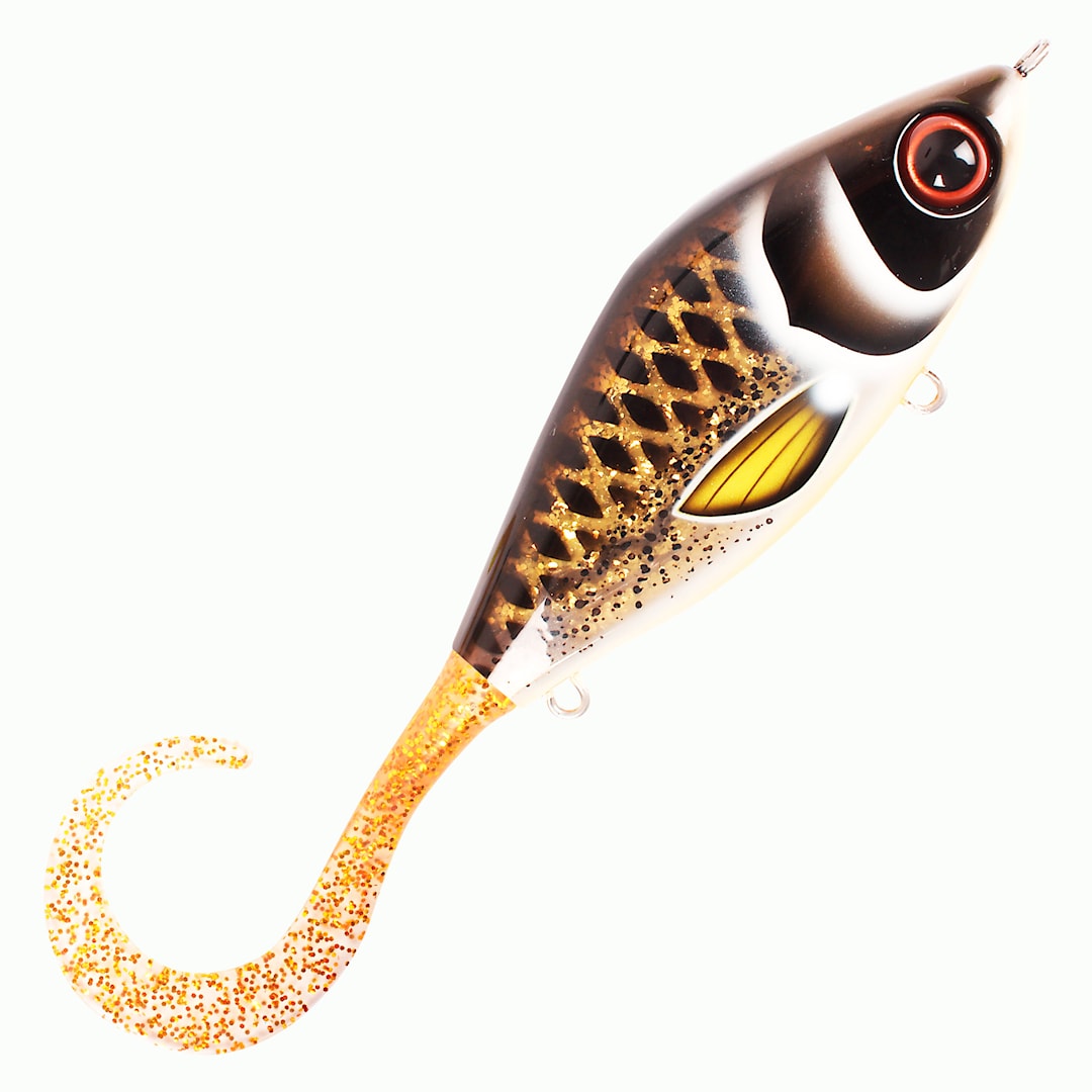 Strike Pro Guppie Jr Shallow jerkbait Spotted Bullhead Gold Glitter Strike Pro Guppie Jr Shallow jerkbait Spotted Bullhead Gold Glitter