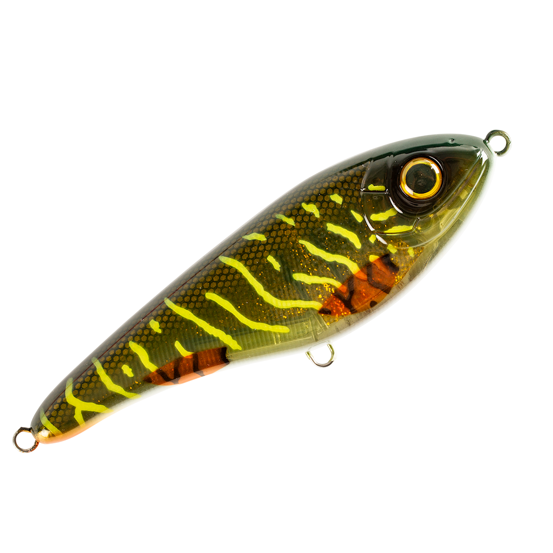 Strike Pro Buster Jerk Shallow Runner 15 cm jerkbait Green Motoroil Pike UV