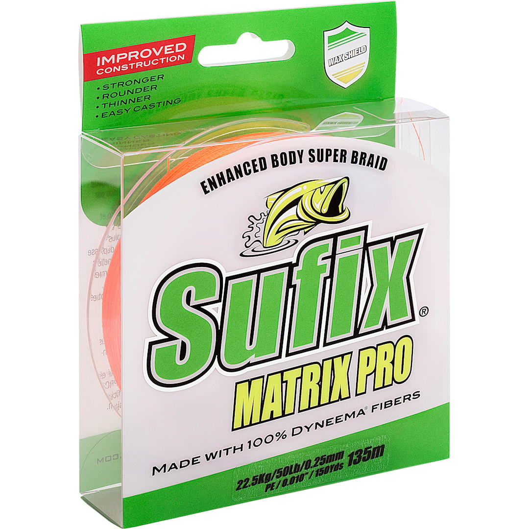 Sufix Matrix Pro 135 m orange flätlina Sufix Matrix Pro 135 m orange flätlina