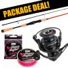 Daiwa Aird Jiggmästaren + DAM Quick 5 haspelset med flätlina Daiwa Aird Jiggmästaren + DAM Quick 5 haspelset med flätlina