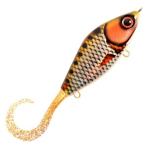 Strike Pro Guppie Jr Shallow jerkbait Golden Ridgeback Gold Glitter Strike Pro Guppie Jr Shallow jerkbait Golden Ridgeback Gold Glitter