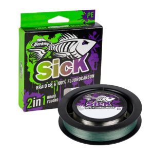 Berkley Sick Braid 150 m flätlina + fluorocarbon 0